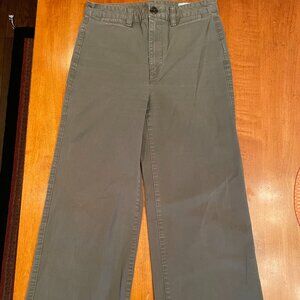 GAP High-Rise Stride Khakis Ankle Wide-Leg Pants | Green | Size 4